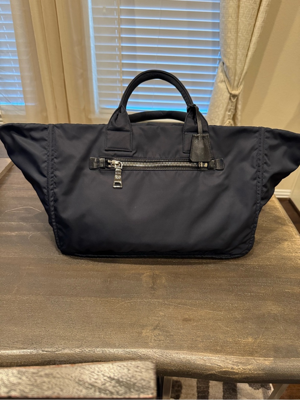 PRADA Tessuto Nylon Line - Black and Blue LGE/ X- Large Tote Handbag - Picture 12 of 14